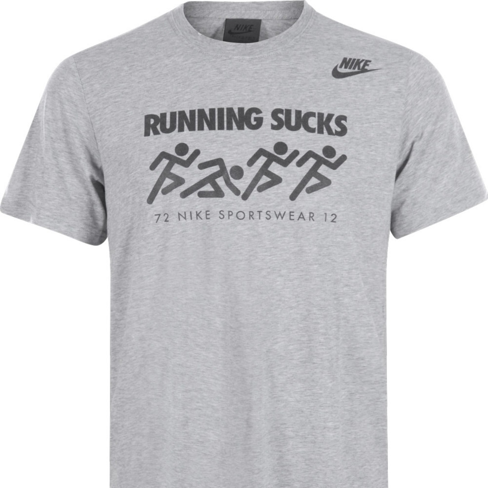 NIKE “Running Sucks” Grey T-Shirt Size M